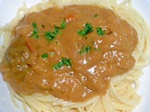 スパゲティ・カレーソース（?）
